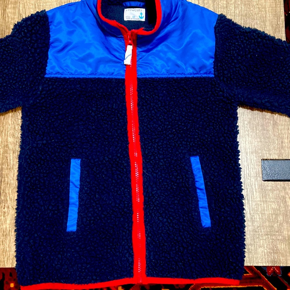 Crewcuts Sherpa full zip jacket boys 10
